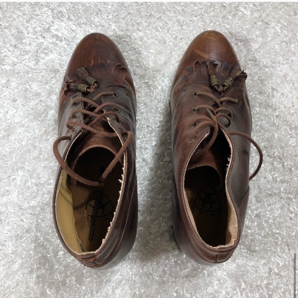 Ariat Brown Leather Ankle Booties - Picture 7 of 8